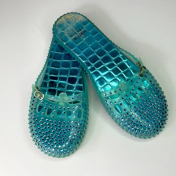 Stuart Weitzman Diamond Blue Jelly Slides Size 8💎 - Picture 9 of 9